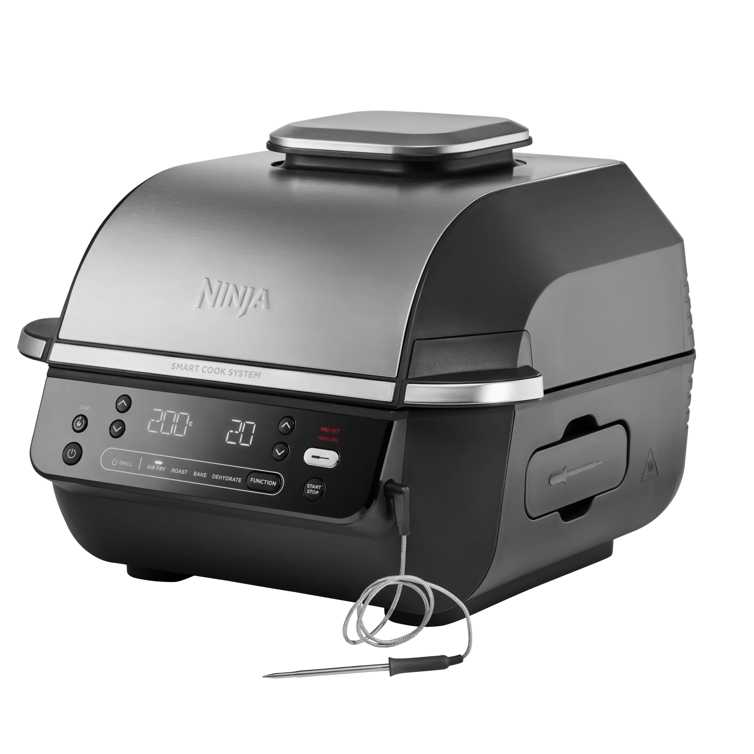 Ninja EG351EU Foodi Smart 5in1 Beltéri Grill és Air fryer beépített maghőmérővel - Ezüst