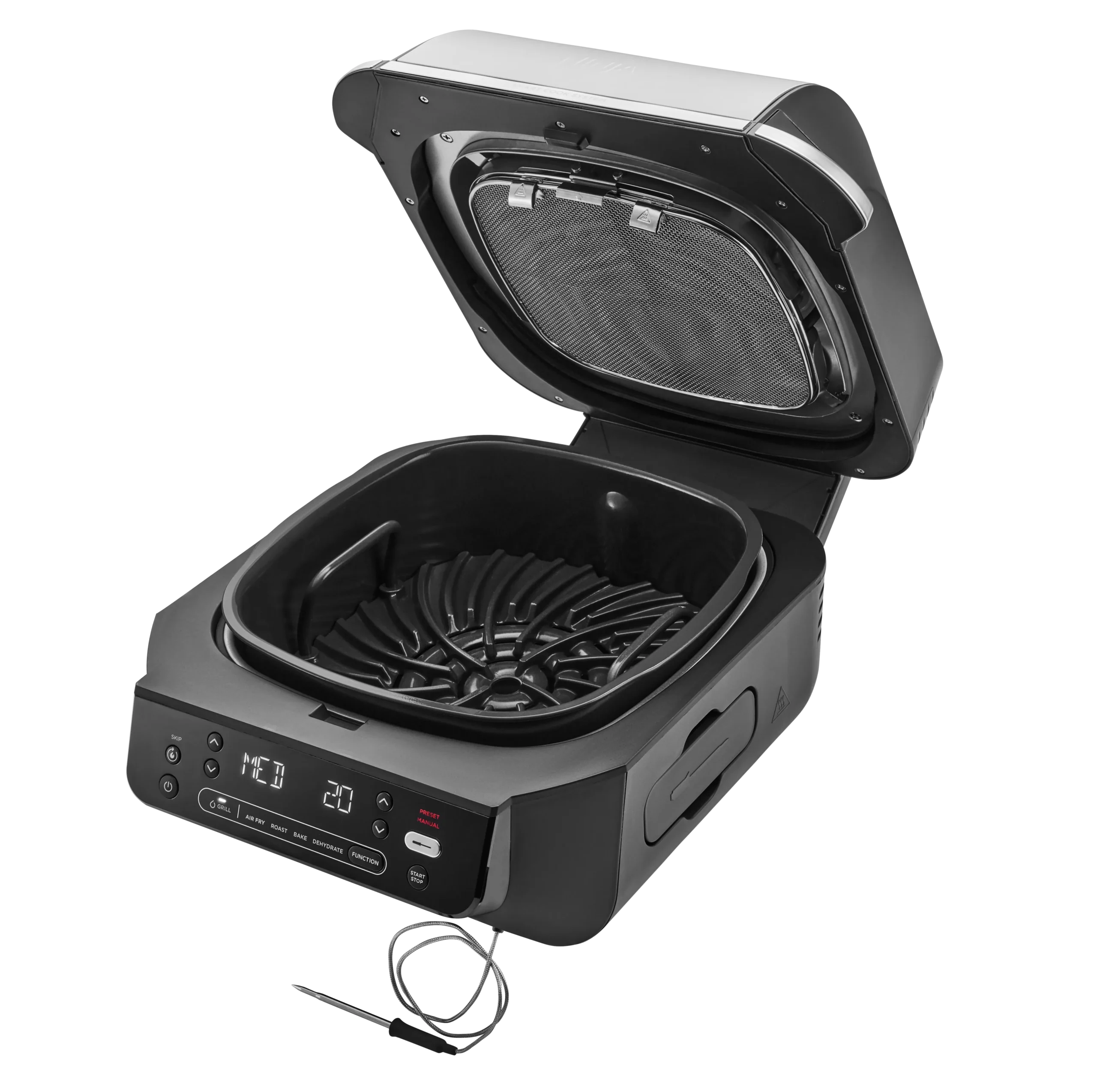 Ninja EG351EU Foodi Smart 5in1 Beltéri Grill és Air fryer beépített maghőmérővel - Ezüst
