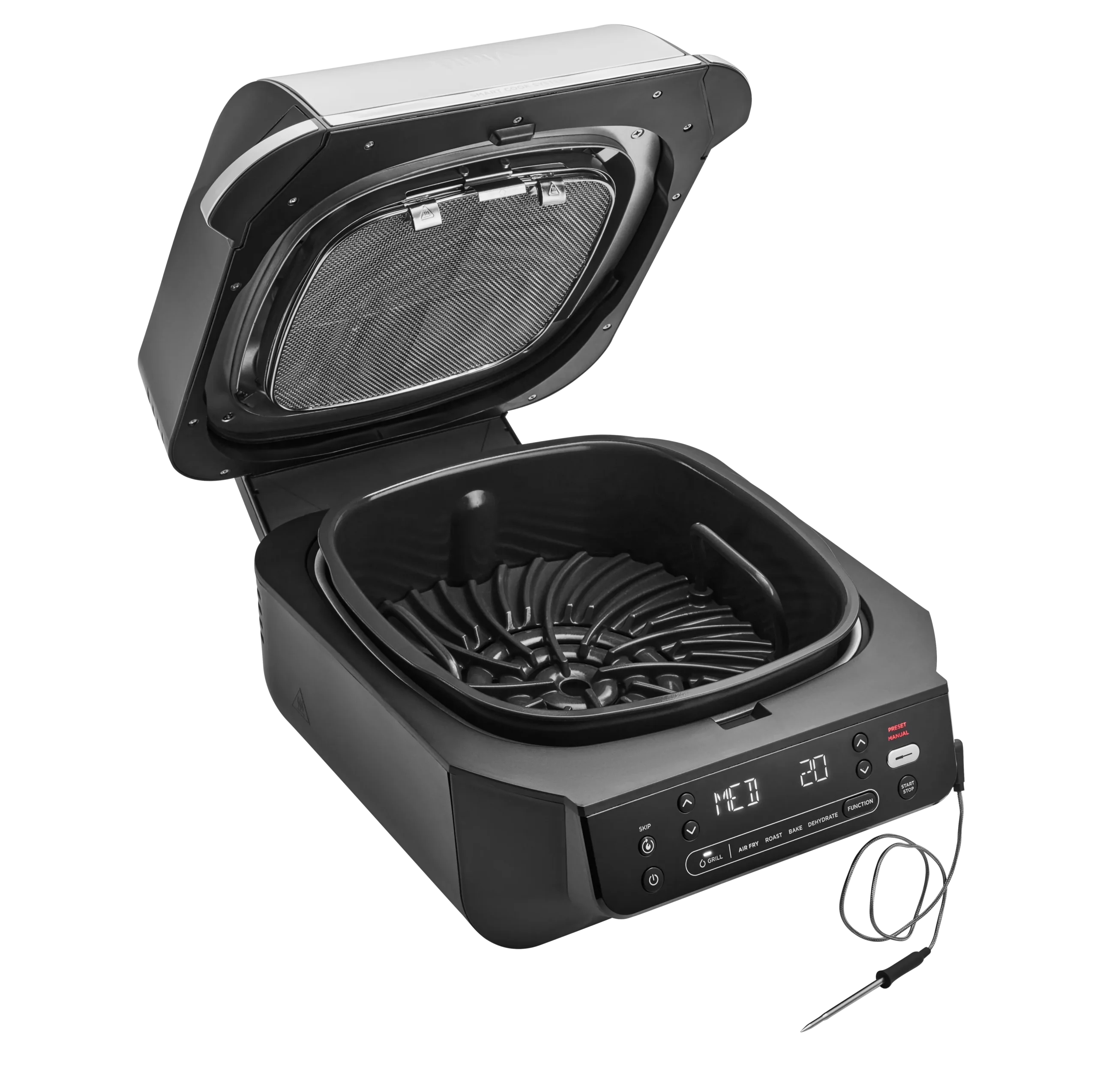 Ninja EG351EU Foodi Smart 5in1 Beltéri Grill és Air fryer beépített maghőmérővel - Ezüst