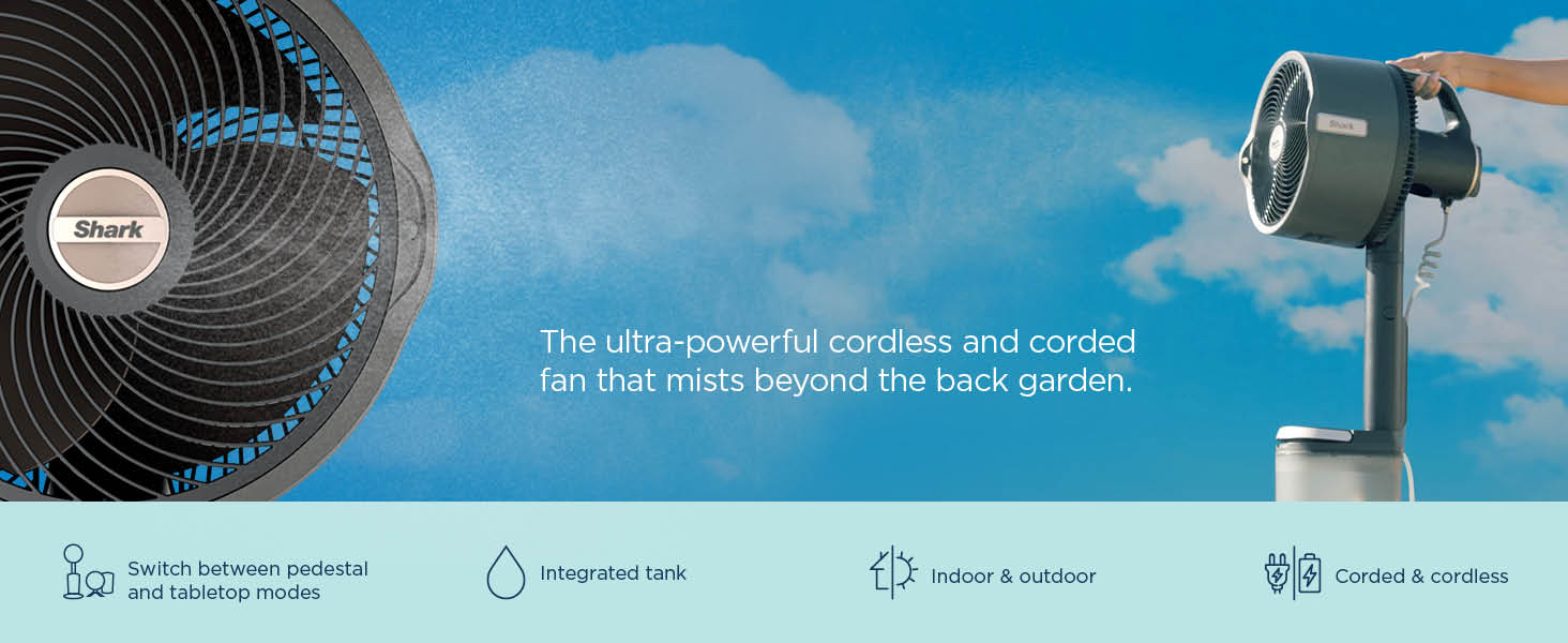 Shark FlexBreeze™ ProMist FA300EU Vezeték nélküli ventilátor vízpermet funkcióval