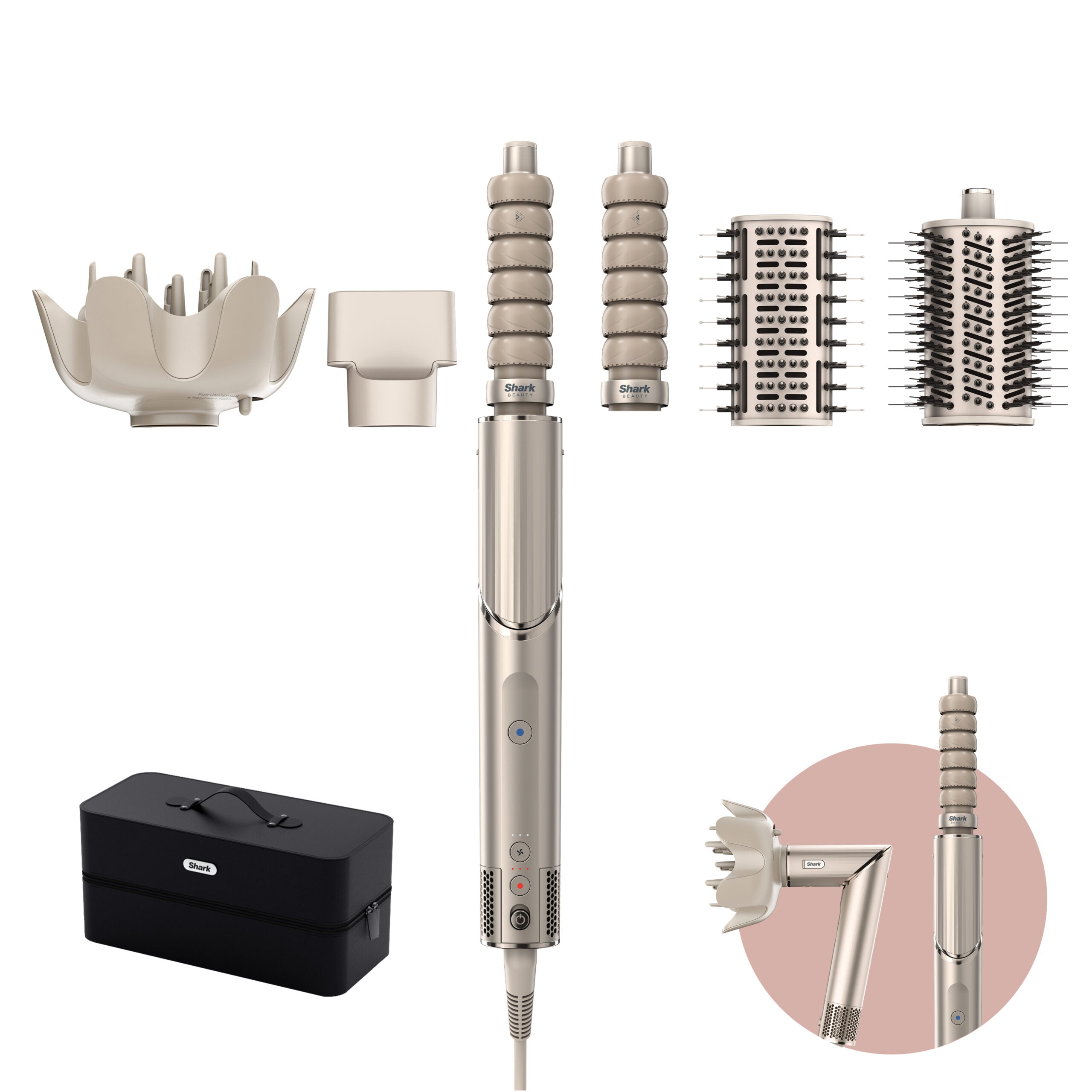 Shark FlexStyle® HD446SLEU 5in1 Hajformázó és hajszárító - Pezsgő