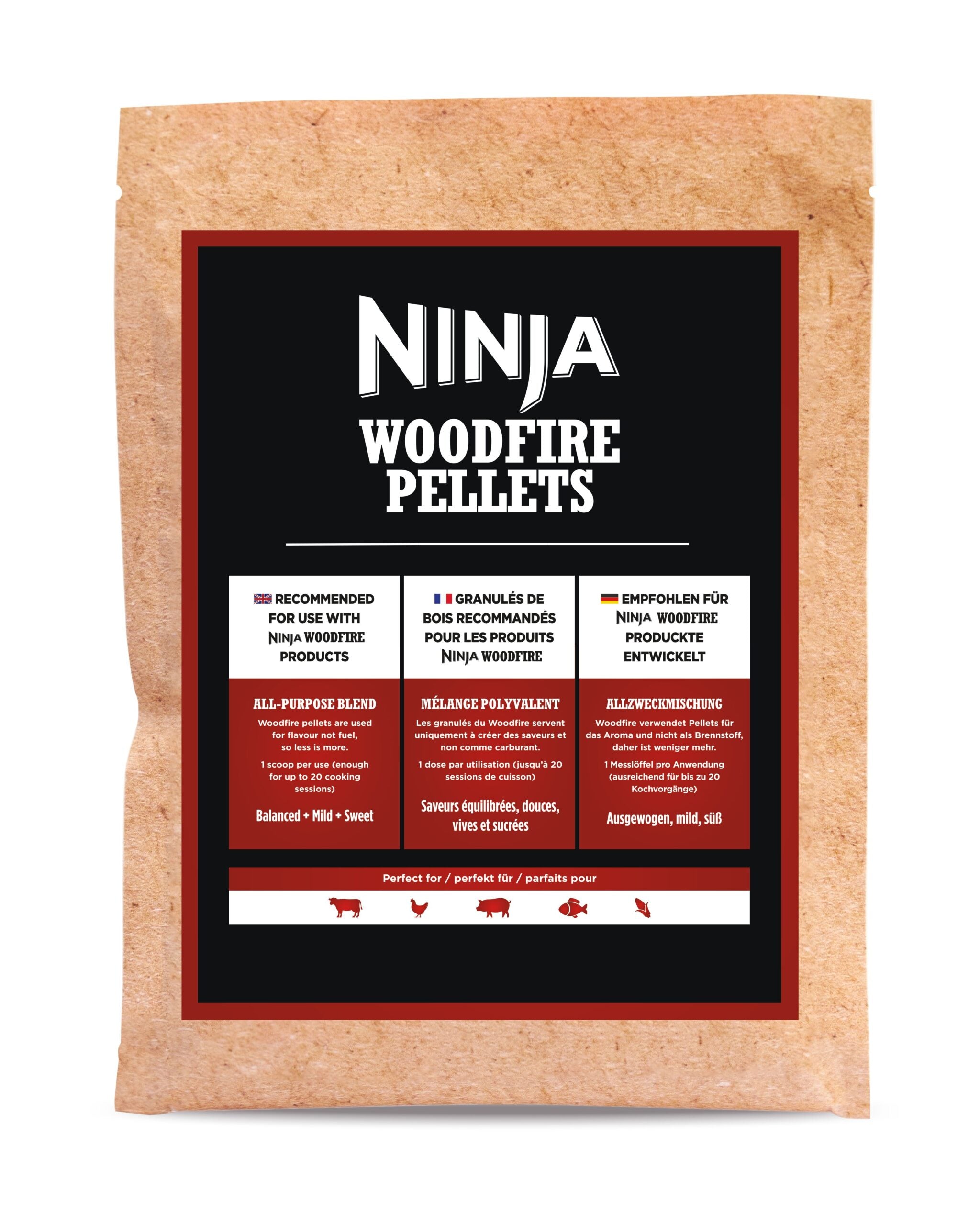 Ninja Ninja Woodfire Pellet, cseresznye, juhar és tölgy keverék, 900g (20 sütéshez)