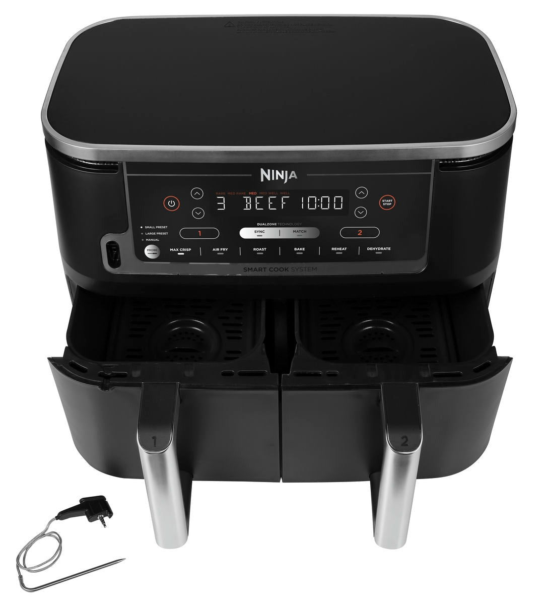 Ninja AF451EU Foodi MAX Dual Zone Air fryer 9.5L - Digitális maghőmérővel