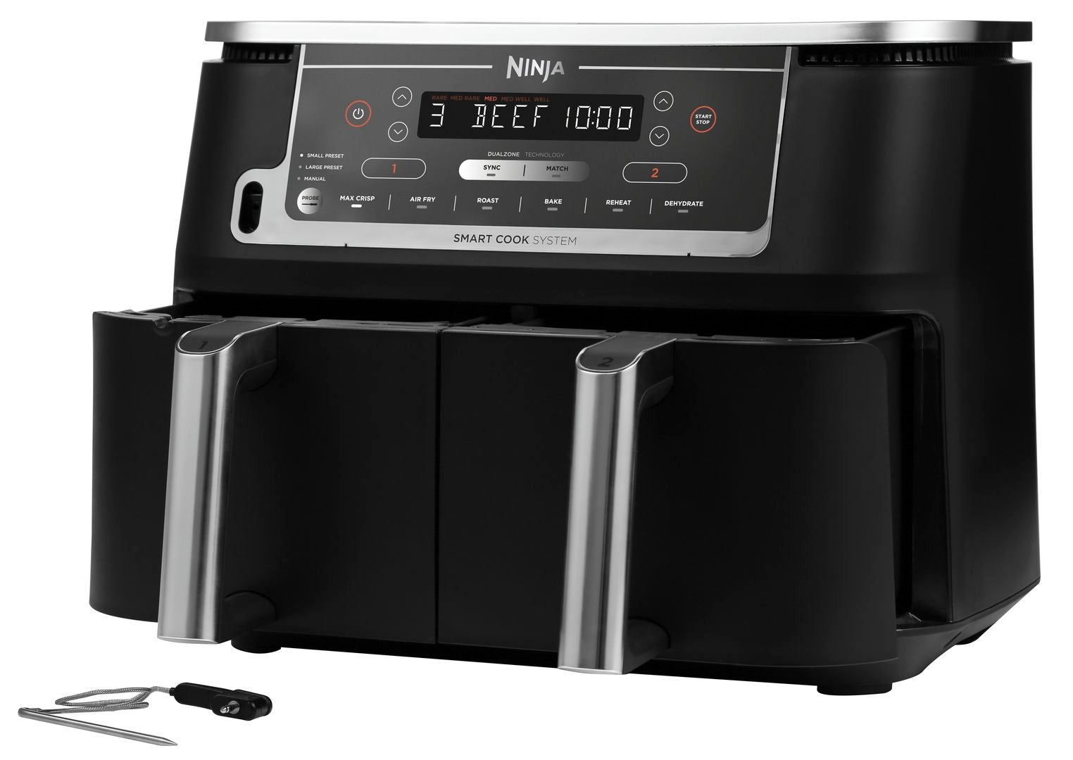 Ninja AF451EU Foodi MAX Dual Zone Air fryer 9.5L - Digitális maghőmérővel