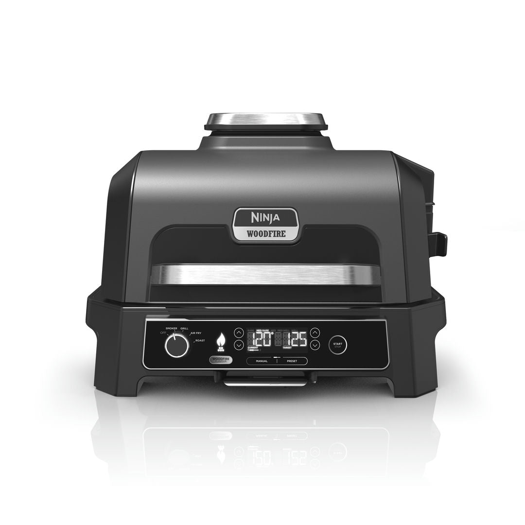 Ninja OG850EU Woodfire Pro XL, Elektromos BBQ, Grill, Air fryer & Füstölő, kültéri, 45cm x 31cm