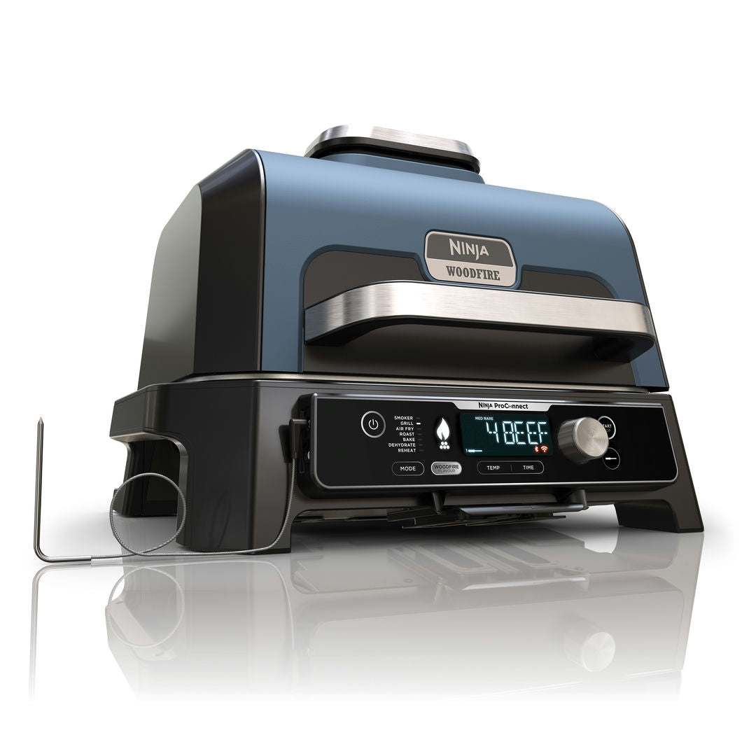 Ninja OG901EU Woodfire Pro Connect XL, Elektromos BBQ, Grill, Air fryer & Füstölő, kültéri, 45cm x 31cm