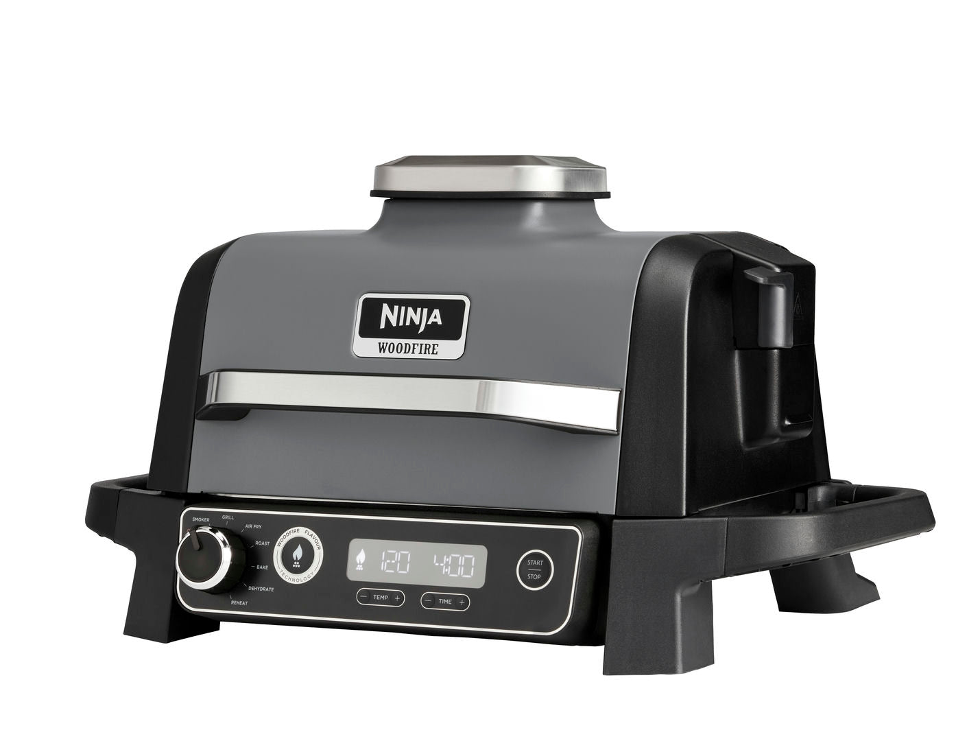 Ninja OG701EU Woodfire Elektromos BBQ, Grill, Air fryer & Füstölő, kültéri, 28cm x 38cm