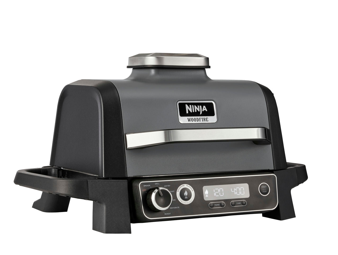 Ninja OG701EU Woodfire Elektromos BBQ, Grill, Air fryer & Füstölő, kültéri, 28cm x 38cm