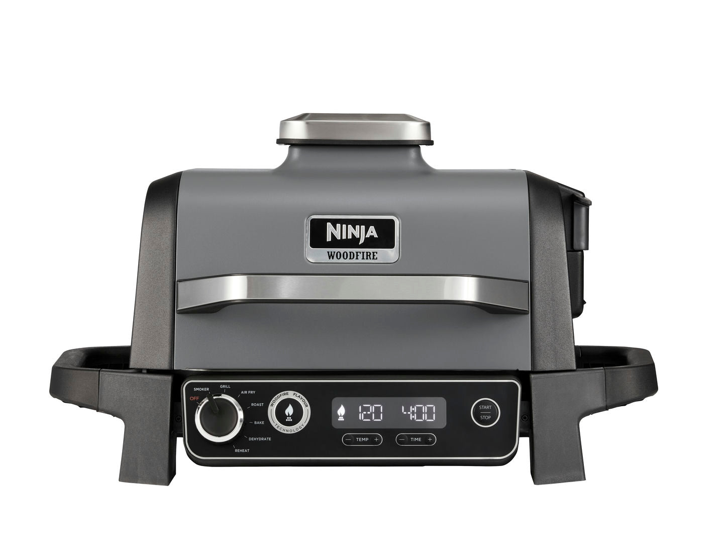 Ninja OG701EU Woodfire Elektromos BBQ, Grill, Air fryer & Füstölő, kültéri, 28cm x 38cm